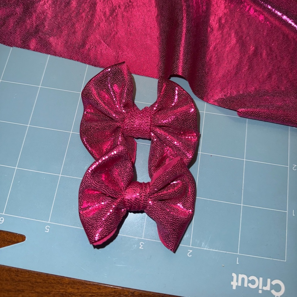 Shiny Pink Hair Bows for Kids